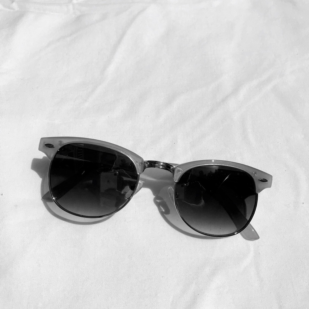 Grey-white framed sunglasses